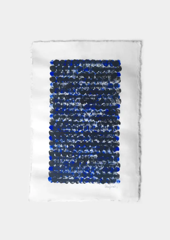 Peinture abstraite noir et bleu