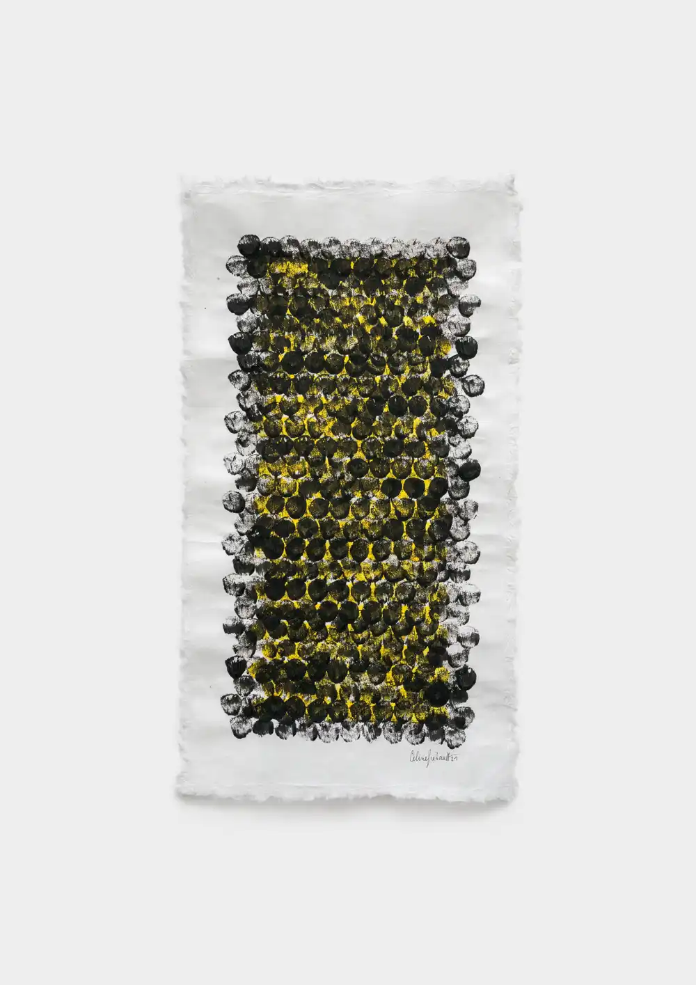 Peinture abstraite noir et jaune